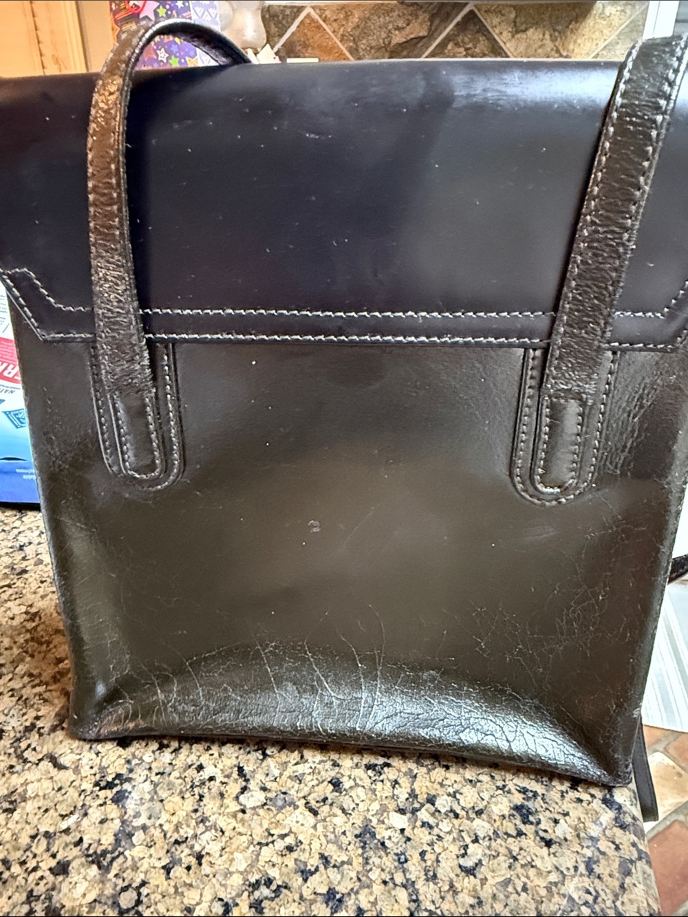 Loewe Black/Olive Leather Vertical Shoulder Bag SO ROOMY! - Picture 2 of 7